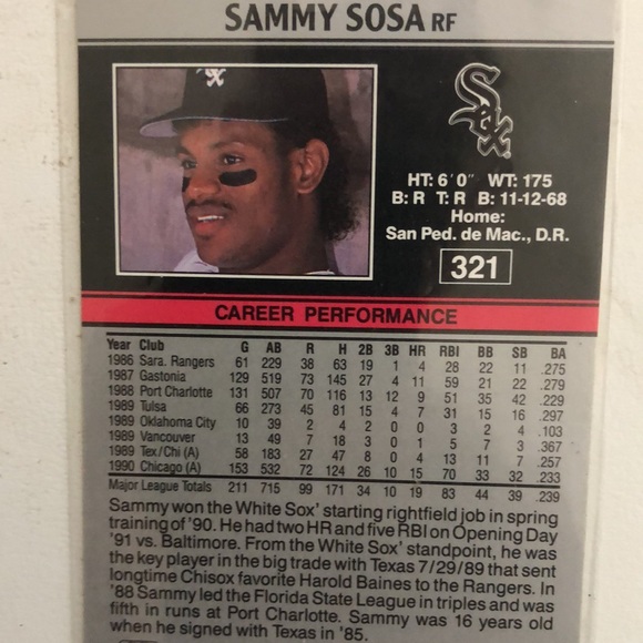 5 SAMMY SOSA ROOKIES ALL ERROR CARDS 11/10/1968-wrong birthday - Picture 11 of 11